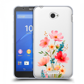 Пластиковый чехол на Sony Xperia E4 с принтом Цветы Пластиковый чехол на Sony Xperia E4 с принтом Цветы