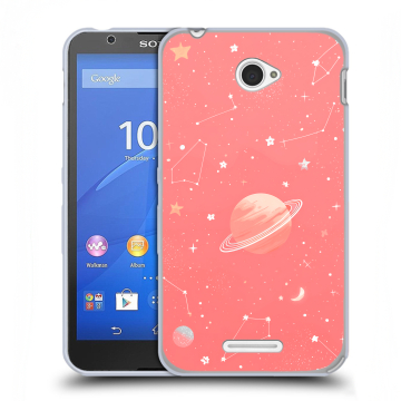 Пластиковый чехол на Sony Xperia E4 с принтом Розовый космос Пластиковый чехол на Sony Xperia E4 с принтом Розовый космос