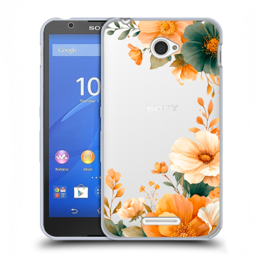 Пластиковый чехол на Sony Xperia E4 с принтом Цветы принт Пластиковый чехол на Sony Xperia E4 с принтом Цветы принт