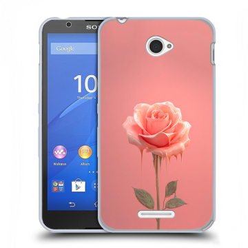 Пластиковый чехол на Sony Xperia E4 с принтом Розовая роза Пластиковый чехол на Sony Xperia E4 с принтом Розовая роза
