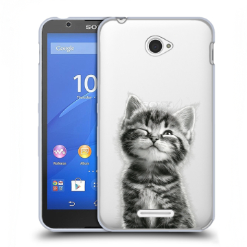 Пластиковый чехол на Sony Xperia E4 с принтом Котенок Пластиковый чехол на Sony Xperia E4 с принтом Котенок