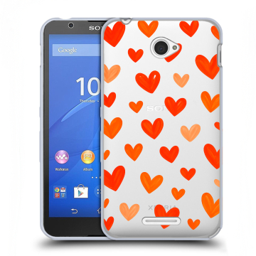 Пластиковый чехол на Sony Xperia E4 с принтом Сердечки Пластиковый чехол на Sony Xperia E4 с принтом Сердечки