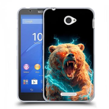 Пластиковый чехол на Sony Xperia E4 с принтом Медведь Пластиковый чехол на Sony Xperia E4 с принтом Медведь