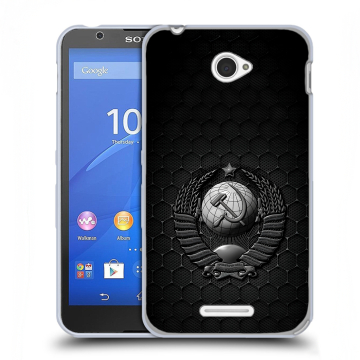 Пластиковый чехол на Sony Xperia E4 с принтом Герб Флаг СССР