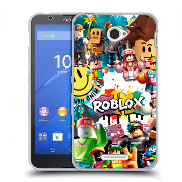 Пластиковый чехол на Sony Xperia E4 с принтом Roblox Роблокс