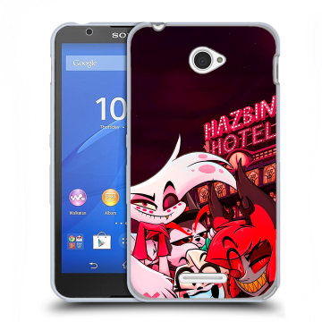 Пластиковый чехол на Sony Xperia E4 с принтом Hazbin Hotel Отель Хазбин Пластиковый чехол на Sony Xperia E4 с принтом Hazbin Hotel Отель Хазбин