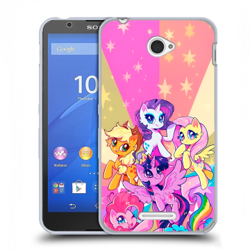 Пластиковый чехол на Sony Xperia E4 с принтом My little pony Дружба чудо Пластиковый чехол на Sony Xperia E4 с принтом My little pony Дружба чудо