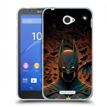 Пластиковый чехол на Sony Xperia E4 с принтом Batman Бэтмен Пластиковый чехол на Sony Xperia E4 с принтом Batman Бэтмен
