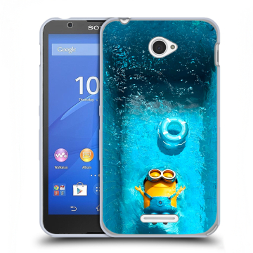 Пластиковый чехол на Sony Xperia E4 с принтом Миньоны