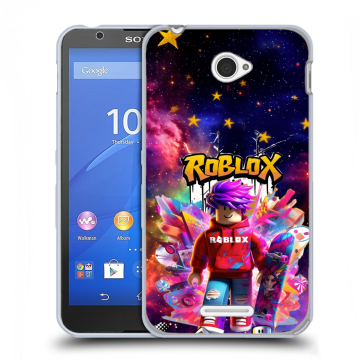Пластиковый чехол на Sony Xperia E4 с принтом Roblox Роблокс