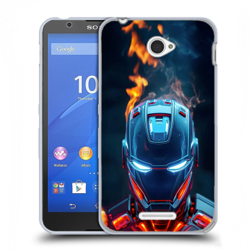 Пластиковый чехол на Sony Xperia E4 с принтом IronMan Железный человек