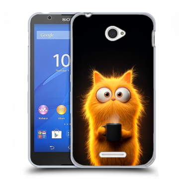 Пластиковый чехол на Sony Xperia E4 с принтом Смешной кот Пластиковый чехол на Sony Xperia E4 с принтом Смешной кот