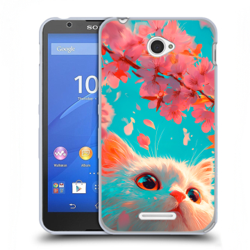 Пластиковый чехол на Sony Xperia E4 с принтом Красивый кот Пластиковый чехол на Sony Xperia E4 с принтом Красивый кот