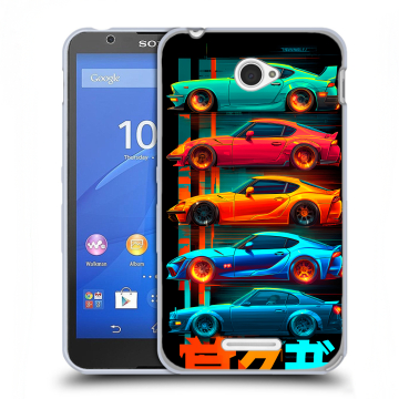 Пластиковый чехол на Sony Xperia E4 с принтом машины тачки Пластиковый чехол на Sony Xperia E4 с принтом машины тачки