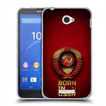 Пластиковый чехол на Sony Xperia E4 с принтом Флаг Герб СССР Пластиковый чехол на Sony Xperia E4 с принтом Флаг Герб СССР