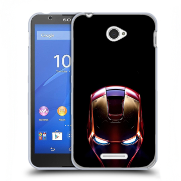 Пластиковый чехол на Sony Xperia E4 с принтом IronMan Железный человек Пластиковый чехол на Sony Xperia E4 с принтом IronMan Железный человек