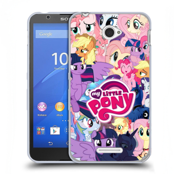 Пластиковый чехол на Sony Xperia E4 с принтом My little pony Дружба чудо Пластиковый чехол на Sony Xperia E4 с принтом My little pony Дружба чудо