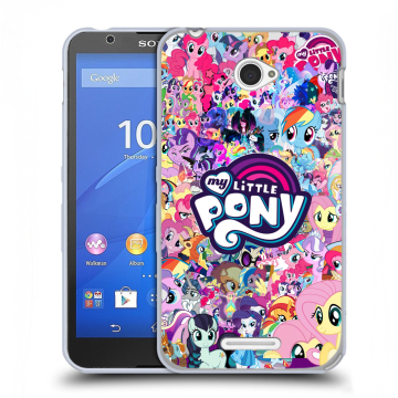 Пластиковый чехол на Sony Xperia E4 с принтом My little pony Дружба чудо Пластиковый чехол на Sony Xperia E4 с принтом My little pony Дружба чудо
