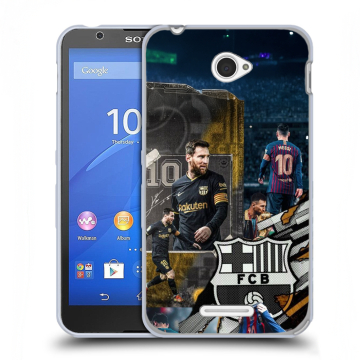 Пластиковый чехол на Sony Xperia E4 с принтом Messi Barcelona Пластиковый чехол на Sony Xperia E4 с принтом Messi Barcelona