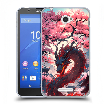 Пластиковый чехол на Sony Xperia E4 с принтом Дракон Японский Пластиковый чехол на Sony Xperia E4 с принтом Дракон Японский