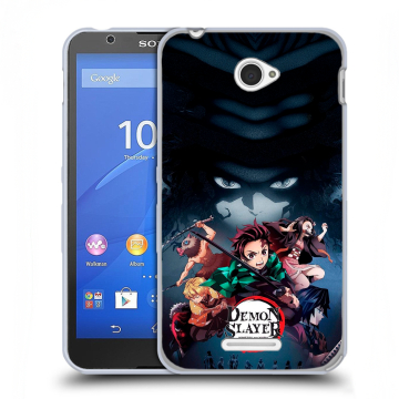 Пластиковый чехол на Sony Xperia E4 с принтом Demon Slayer Клинок рассекающий демонов