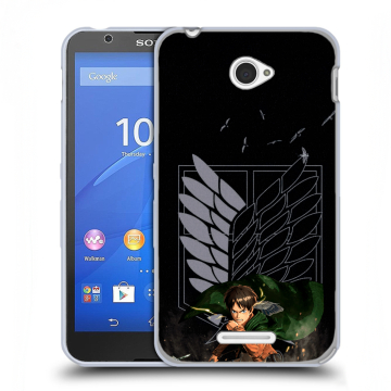 Пластиковый чехол на Sony Xperia E4 с принтом Атака титанов Пластиковый чехол на Sony Xperia E4 с принтом Атака титанов