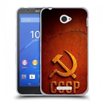 Пластиковый чехол на Sony Xperia E4 с принтом Флаг Герб СССР Пластиковый чехол на Sony Xperia E4 с принтом Флаг Герб СССР