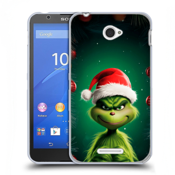 Пластиковый чехол на Sony Xperia E4 с принтом Гринч Новый год Рождество Пластиковый чехол на Sony Xperia E4 с принтом Гринч Новый год Рождество
