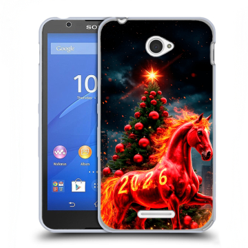 Пластиковый чехол на Sony Xperia E4 с принтом Новый год Пластиковый чехол на Sony Xperia E4 с принтом Новый год
