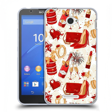 Пластиковый чехол на Sony Xperia E4 с принтом Новый год Пластиковый чехол на Sony Xperia E4 с принтом Новый год