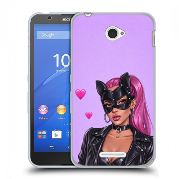 Пластиковый чехол на Sony Xperia E4 с принтом женский Пластиковый чехол на Sony Xperia E4 с принтом женский