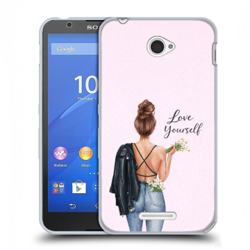 Пластиковый чехол на Sony Xperia E4 с принтом женский Пластиковый чехол на Sony Xperia E4 с принтом женский