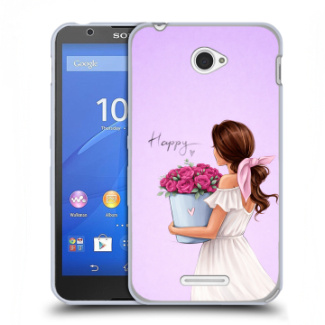 Пластиковый чехол на Sony Xperia E4 с принтом женский Пластиковый чехол на Sony Xperia E4 с принтом женский