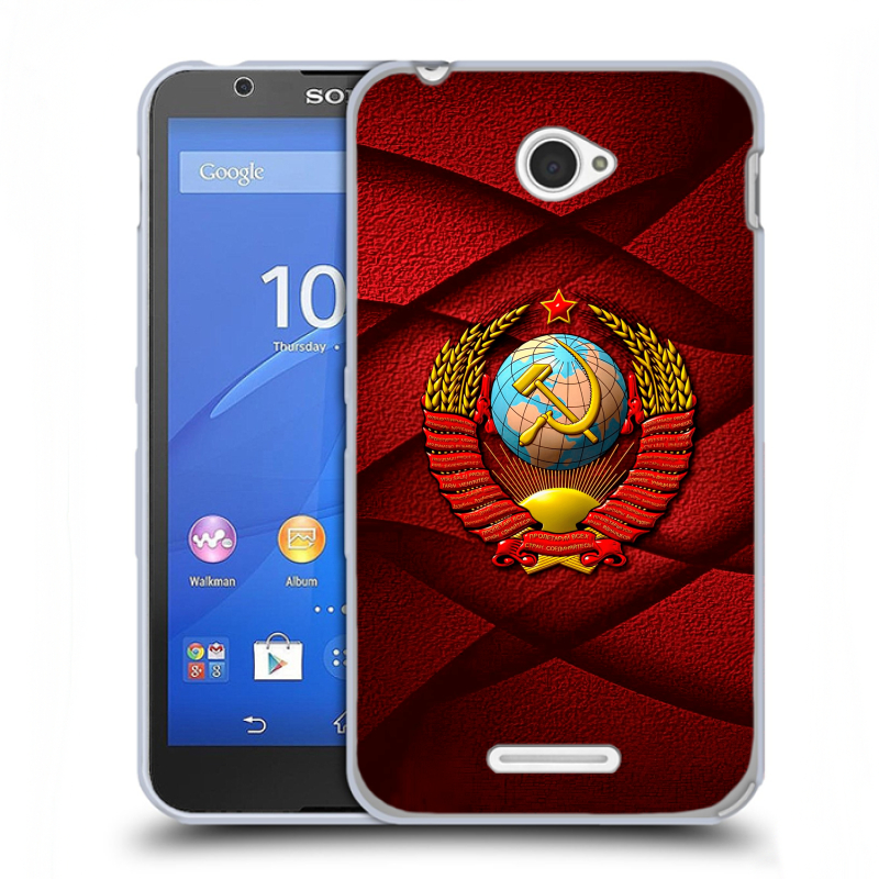 Пластиковый чехол на Sony Xperia E4 с принтом Герб СССР Пластиковый чехол на Sony Xperia E4 с принтом Герб СССР