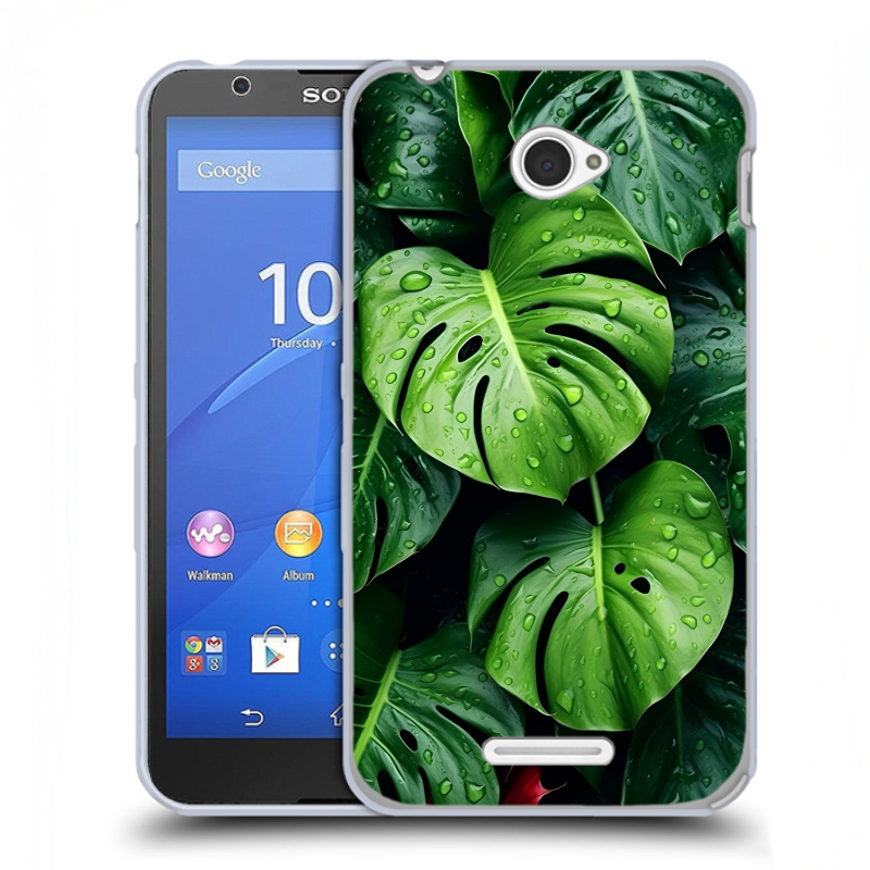 Пластиковый чехол на Sony Xperia E4 с принтом Листья Пластиковый чехол на Sony Xperia E4 с принтом Листья