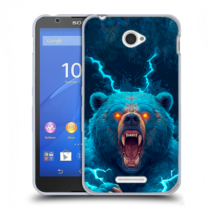 Пластиковый чехол на Sony Xperia E4 с принтом Медведь Пластиковый чехол на Sony Xperia E4 с принтом Медведь
