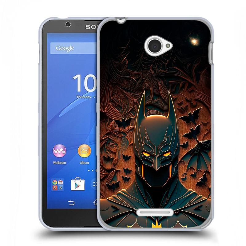 Пластиковый чехол на Sony Xperia E4 с принтом Batman Бэтмен Пластиковый чехол на Sony Xperia E4 с принтом Batman Бэтмен