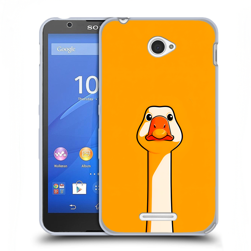 Пластиковый чехол на Sony Xperia E4 с принтом Смешная утка Пластиковый чехол на Sony Xperia E4 с принтом Смешная утка
