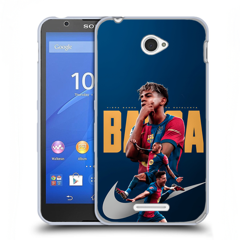 Пластиковый чехол на Sony Xperia E4 с принтом Барселона Barca Yamal Пластиковый чехол на Sony Xperia E4 с принтом Барселона Barca Yamal