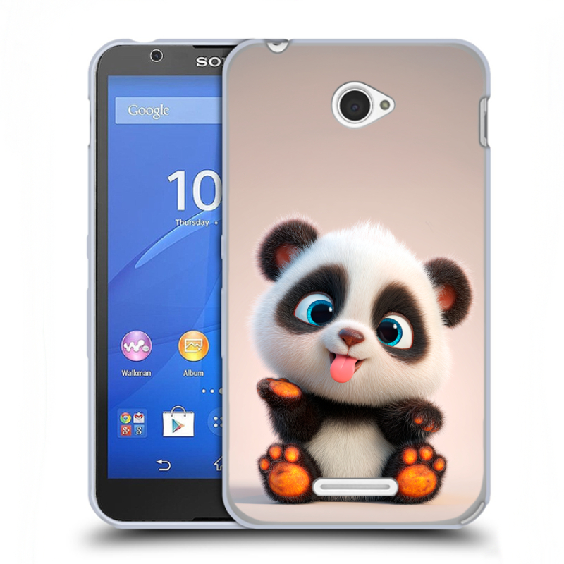 Пластиковый чехол на Sony Xperia E4 с принтом милая панда Пластиковый чехол на Sony Xperia E4 с принтом милая панда