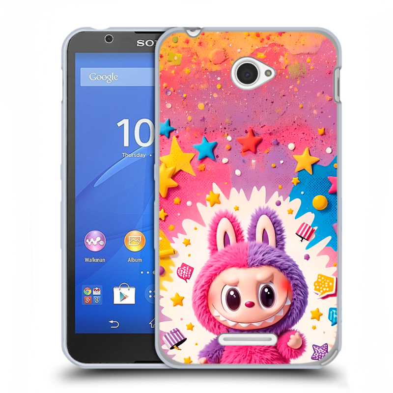 Пластиковый чехол на Sony Xperia E4 с принтом Labubu Лабубу Пластиковый чехол на Sony Xperia E4 с принтом Labubu Лабубу