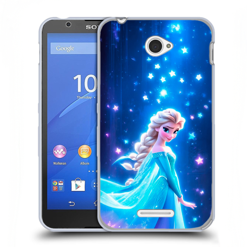 Пластиковый чехол на Sony Xperia E4 с принтом Холодное сердце Frozen Пластиковый чехол на Sony Xperia E4 с принтом Холодное сердце Frozen