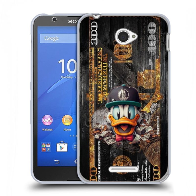 Пластиковый чехол на Sony Xperia E4 с принтом Дональд Дак Доллар Пластиковый чехол на Sony Xperia E4 с принтом Дональд Дак Доллар