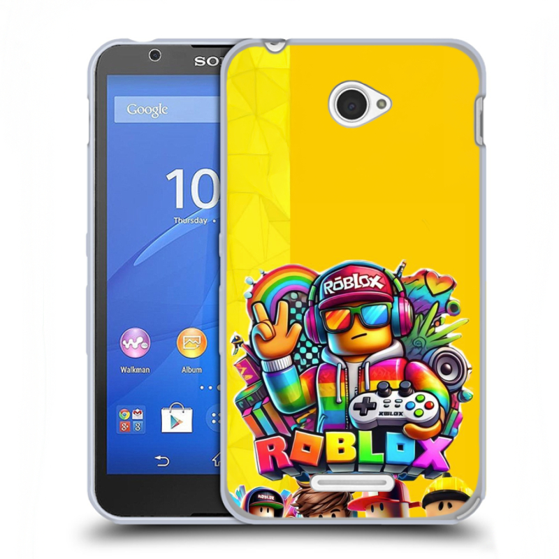 Пластиковый чехол на Sony Xperia E4 с принтом Roblox Роблокс Пластиковый чехол на Sony Xperia E4 с принтом Roblox Роблокс