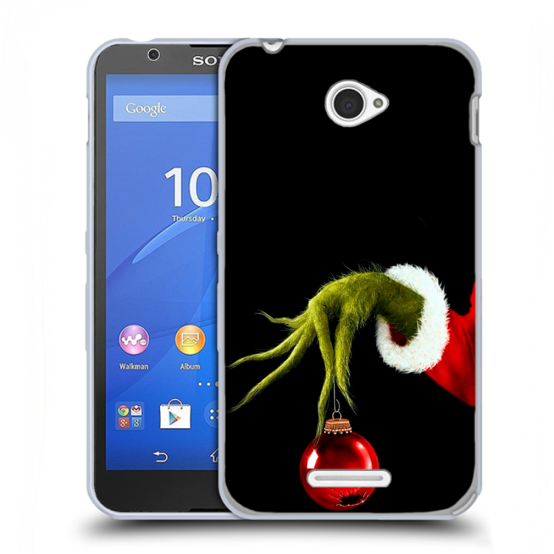 Пластиковый чехол на Sony Xperia E4 с принтом Новый год Гринч Пластиковый чехол на Sony Xperia E4 с принтом Новый год Гринч