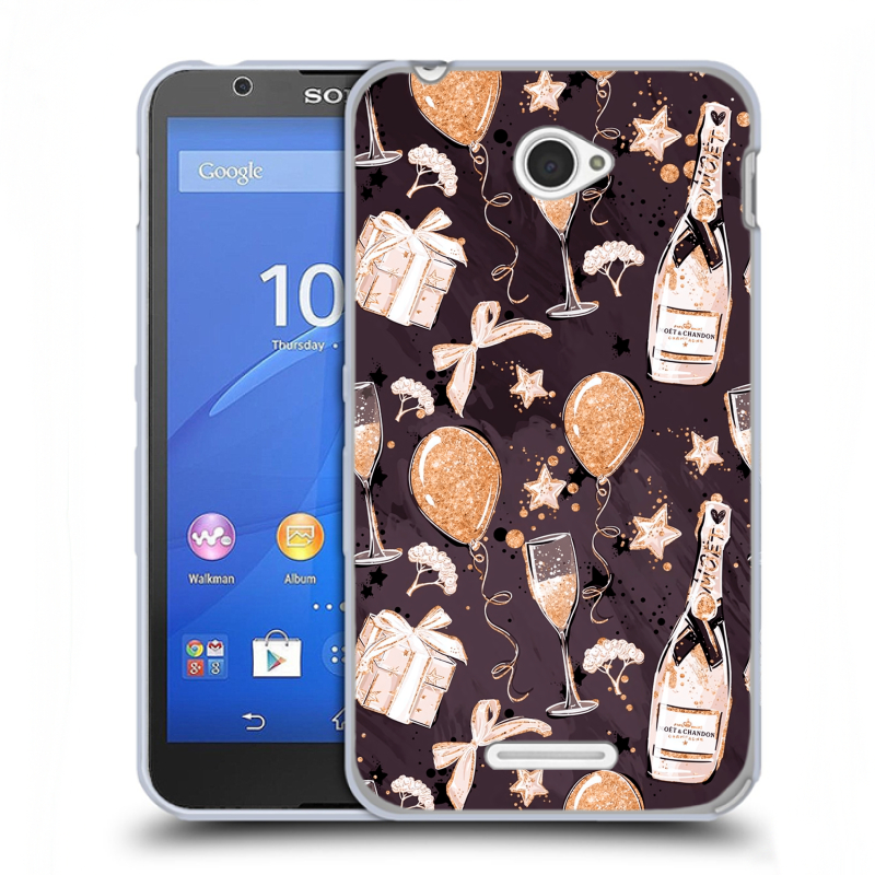 Пластиковый чехол на Sony Xperia E4 с принтом Новый год Пластиковый чехол на Sony Xperia E4 с принтом Новый год
