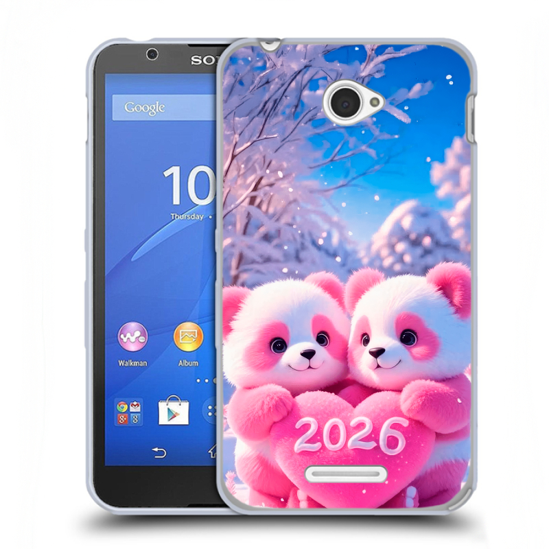 Пластиковый чехол на Sony Xperia E4 с принтом Новый год Пластиковый чехол на Sony Xperia E4 с принтом Новый год