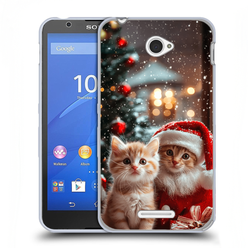 Пластиковый чехол на Sony Xperia E4 с принтом Новый год Пластиковый чехол на Sony Xperia E4 с принтом Новый год