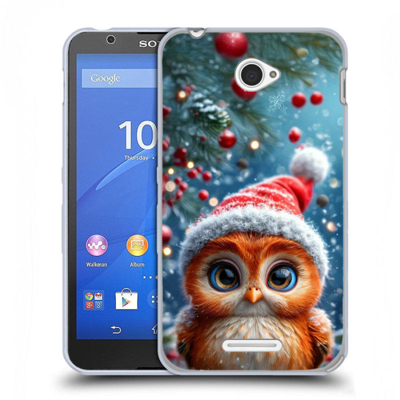 Пластиковый чехол на Sony Xperia E4 с принтом Новый год Пластиковый чехол на Sony Xperia E4 с принтом Новый год