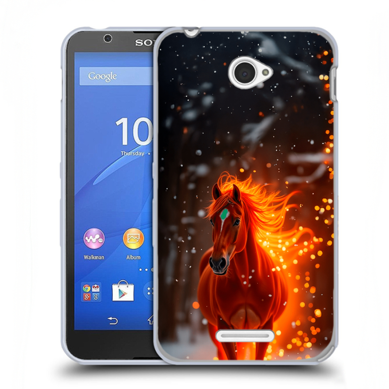 Пластиковый чехол на Sony Xperia E4 с принтом Новый год Пластиковый чехол на Sony Xperia E4 с принтом Новый год